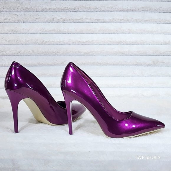 Violet Purple Patent High Heel Pumps Fabio - Picture 4 of 16